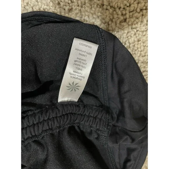 Athleta XS black two-piece bikini set halter underwire top high-waisted Shorts - Picture 6 of 15